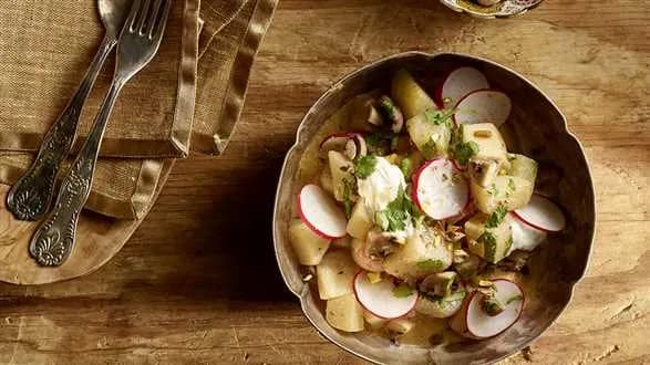 Pieczone warzywa w sosie curry z mlekiem kokosowym i jogurtem