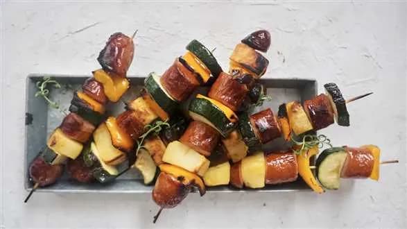 Szaszłyki z kiełbasy śląskiej