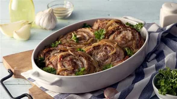 Schab po sztygarsku z białą kiełbasą