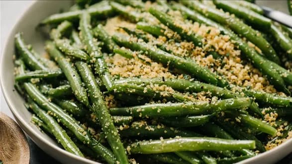 Fasolka szparagowa z bułką tartą