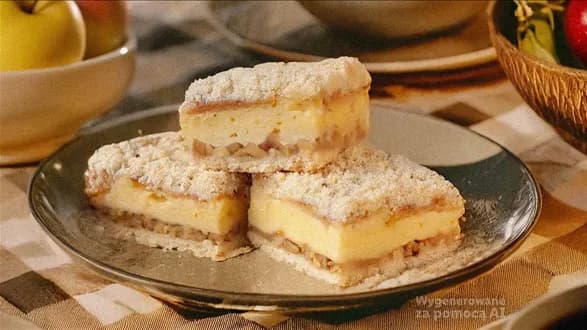 Szarlotka z budyniem