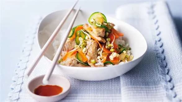 Wieprzowina z warzywami z woka